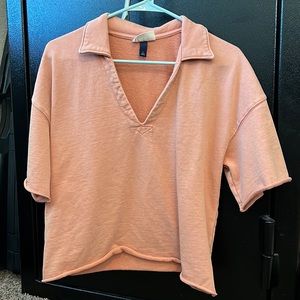 Small orange cropped collared shirt by Universal Threads (Target brand)